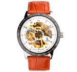 Ik Skeleton Elegance Gold White Dial