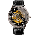 Ik Skeleton Elegance Kuro Gold Black Dial