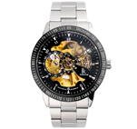 Ik Skeleton Business Gold Black Dial
